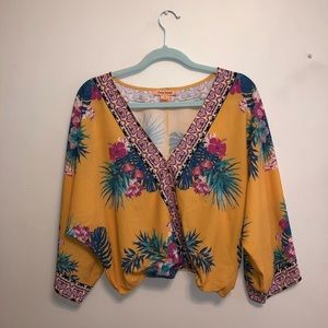 WOMENS yellow plant top